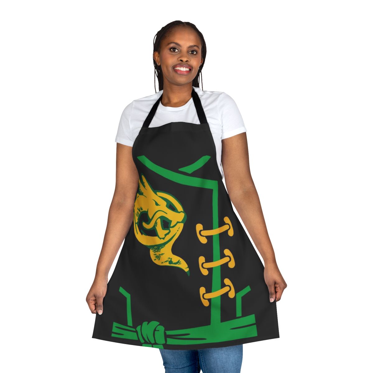 Product image of a protective apron featuring the character Lloyd Garmadon from the Ninjago franchise.