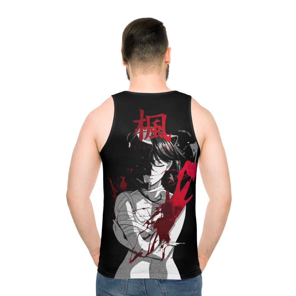 Unisex tank top with queen and anime-inspired design