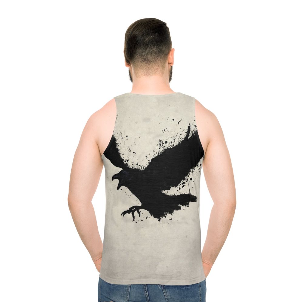 Raven unisex tank top with mythological bird design
