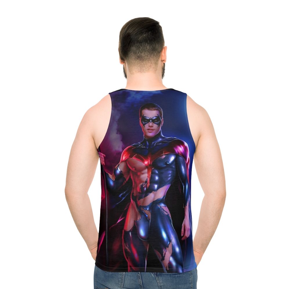 Red hot unisex superhero-inspired fitness tank top