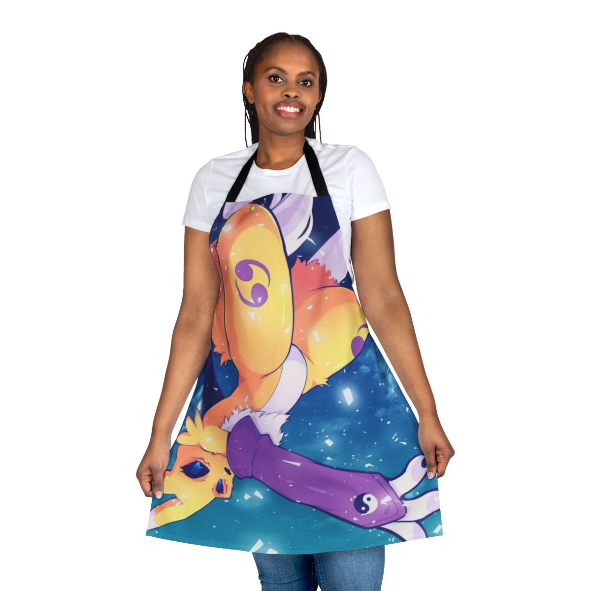 Digital art apron featuring the Digimon character Renamon in an anthro style design.