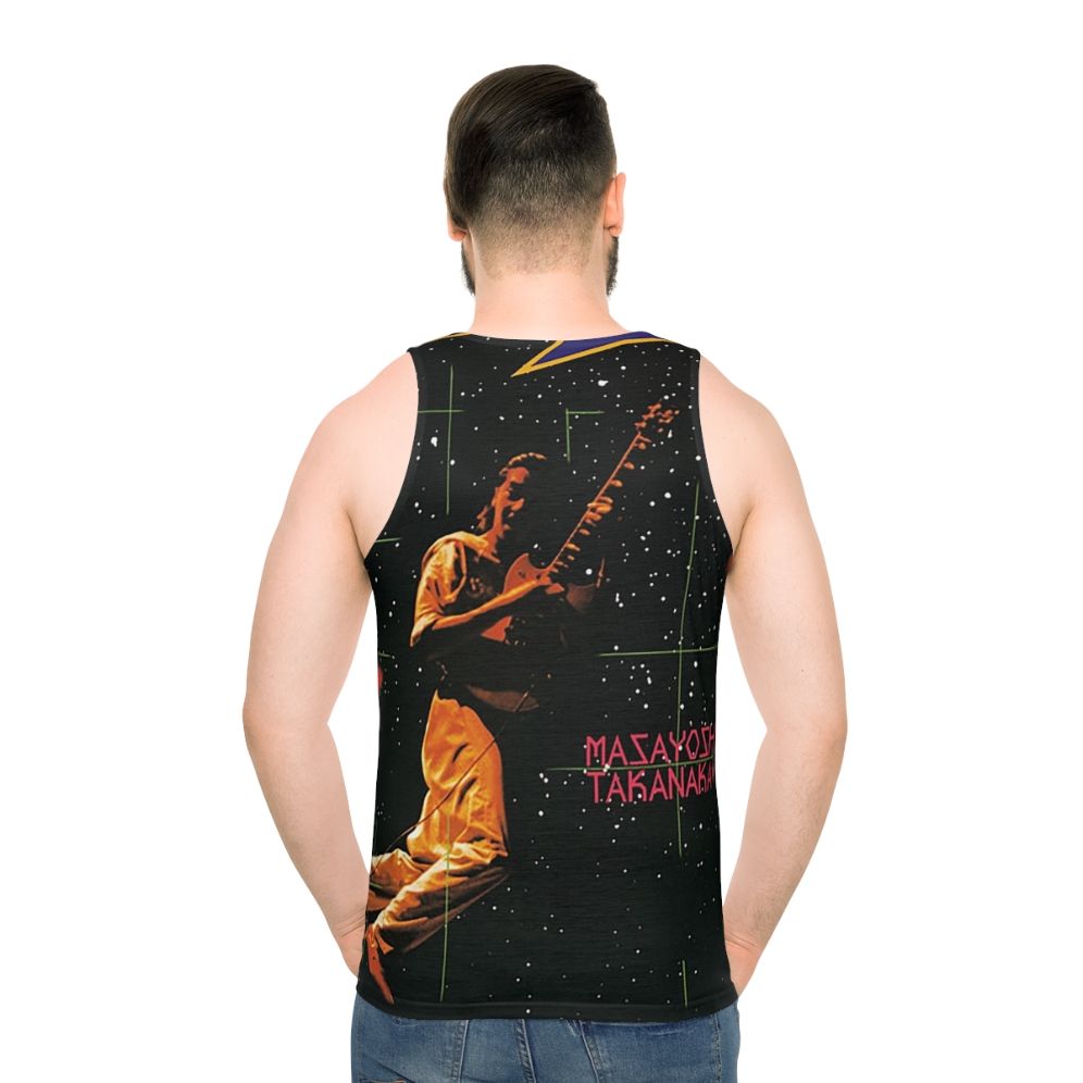 Retro unisex tank top featuring the album cover of Masayoshi Takanaka's "Finger Dancin'"
