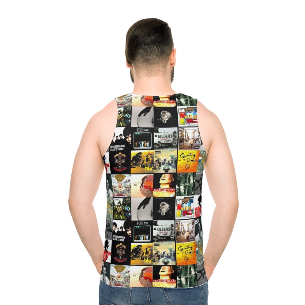 Retro 90s 00s indie britpop albums collage unisex tank top