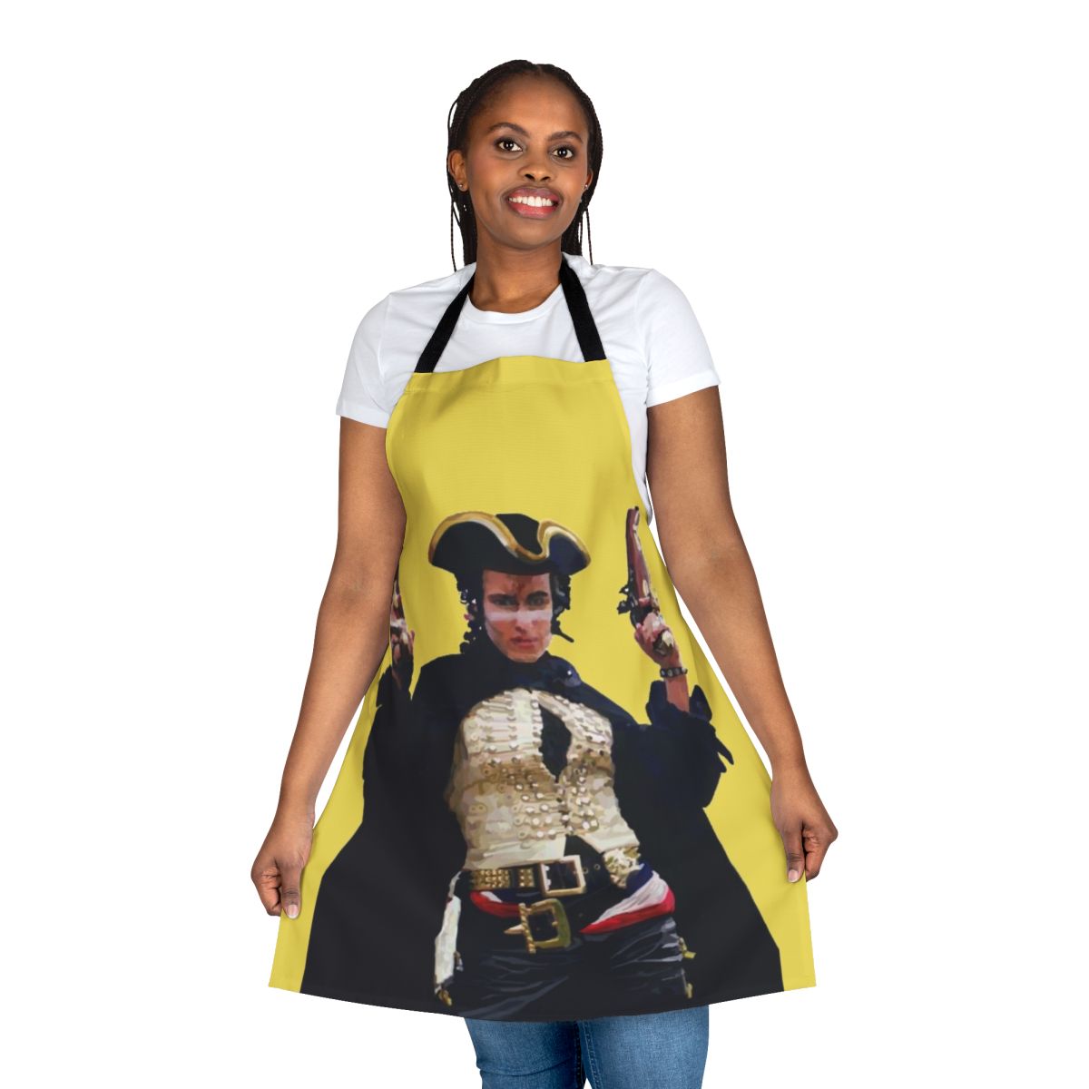 Retro-style apron featuring the iconic "Stand and Deliver" design inspired by the music of Adam Ant
