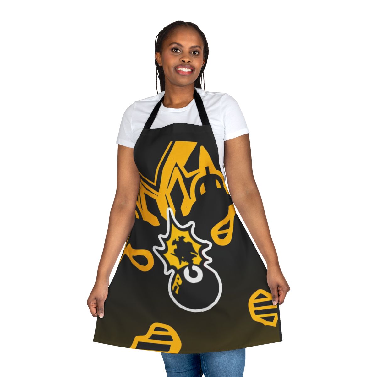 Vintage-style AEK Filadelfeia-inspired apron with classic colors and graphics