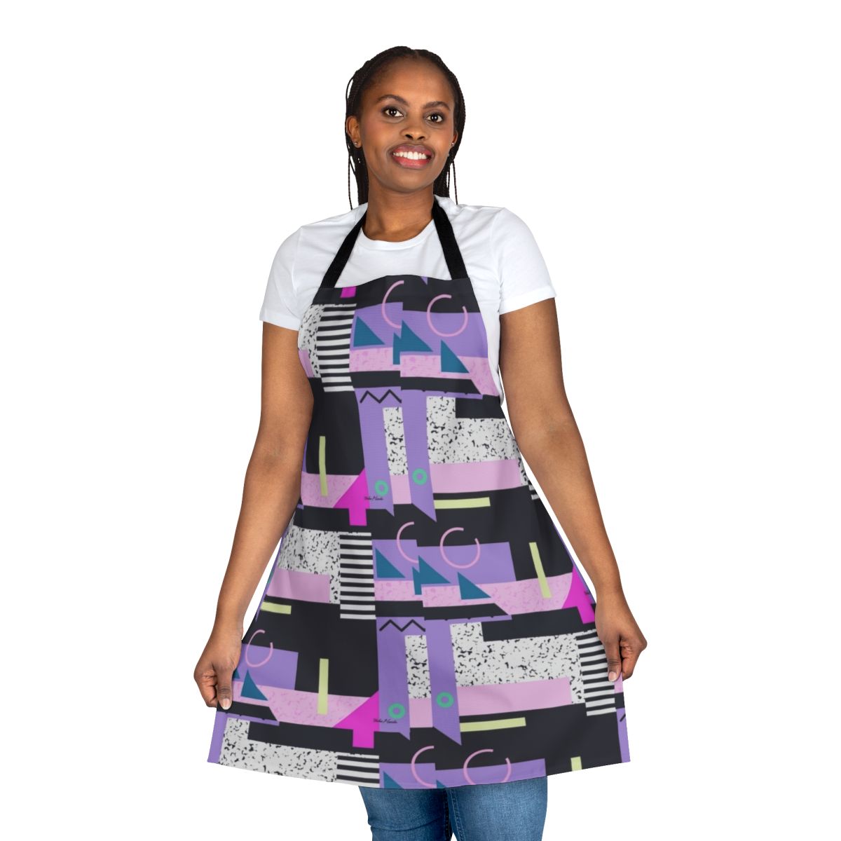 Retro aesthetic design pattern printed on a high-quality kitchen apron