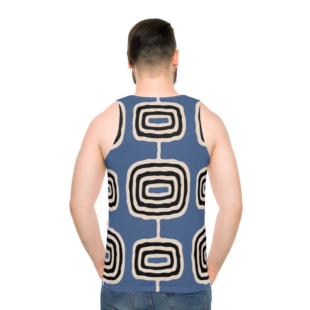 Retro atomic rings mid century modern unisex tank top