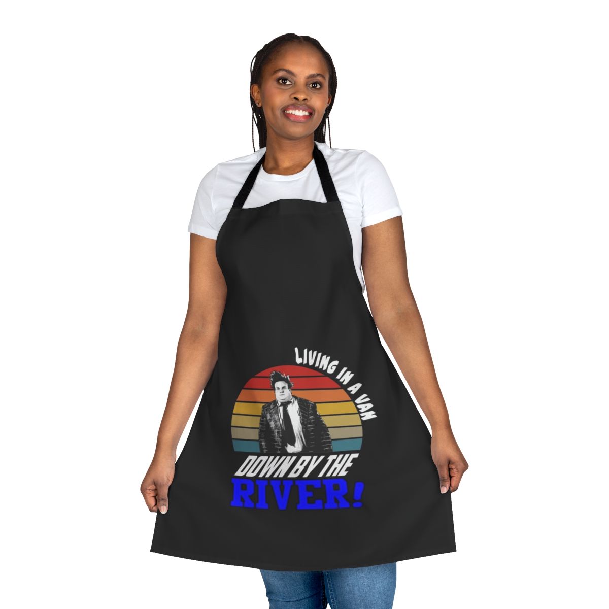 Retro-style graphic apron featuring the iconic Chris Farley as Matt Foley