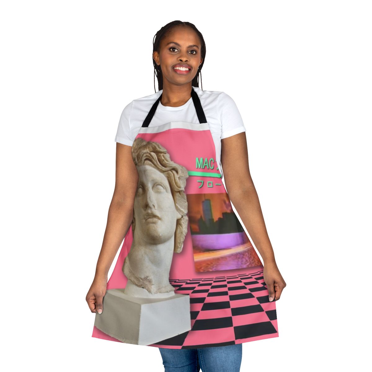 Floral Shoppe Macintosh Plus Inspired Apron with Vaporwave Aesthetic