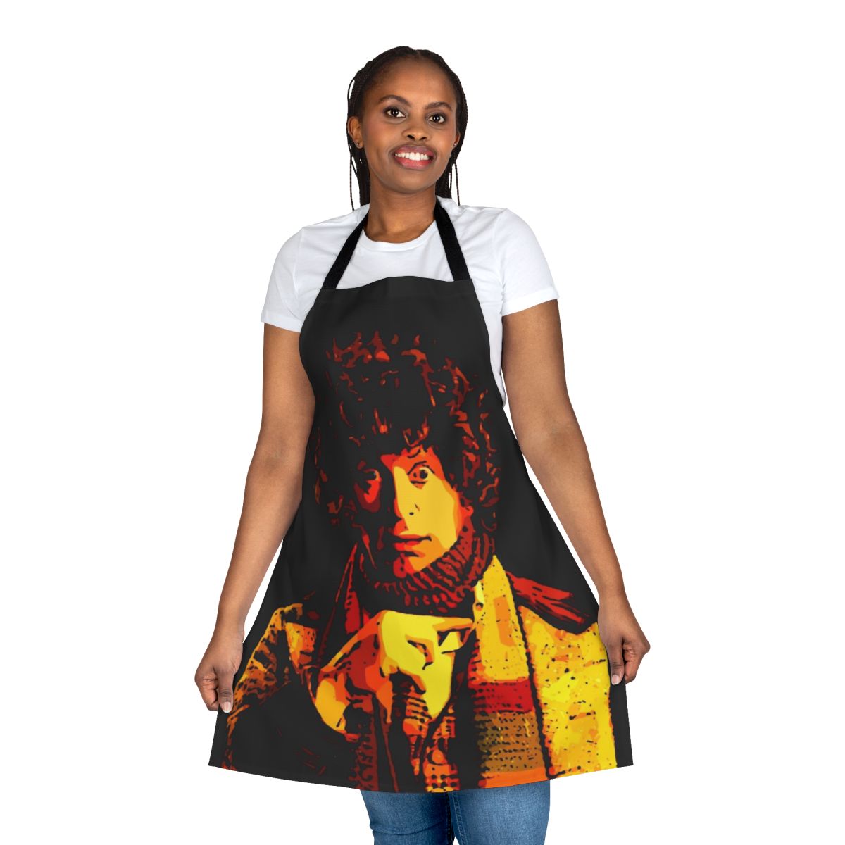 Retro-inspired "Four Apron" featuring a Doctor Who-inspired design
