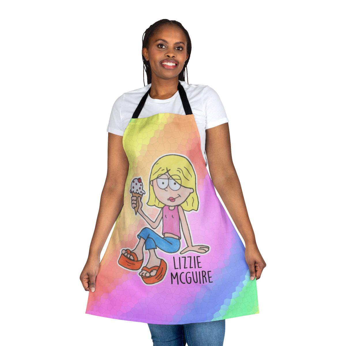 Vintage-style apron featuring the iconic Lizzie McGuire cartoon character