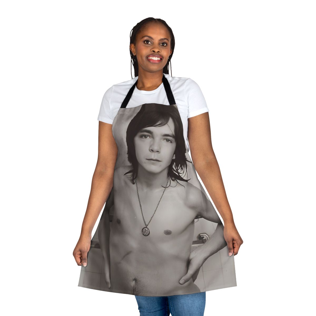Vintage-style apron featuring a shirtless image of actor David Cassidy