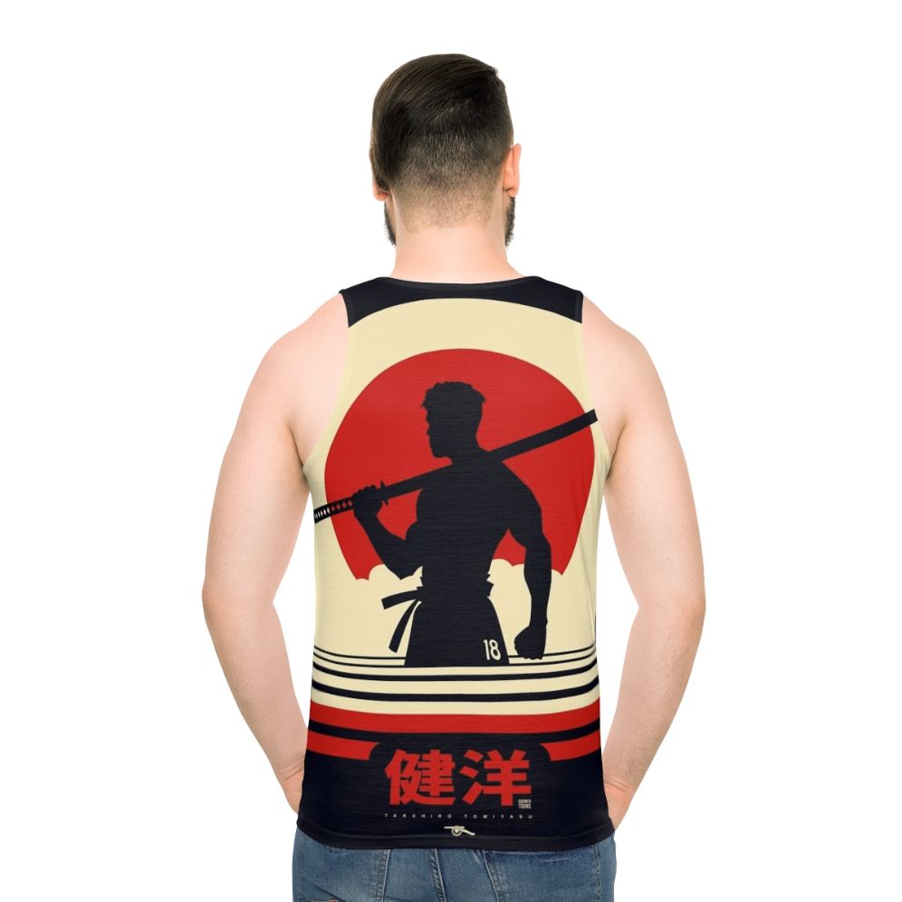 Retro Japanese Football Art Unisex Tank Top Featuring Takehiro Tomiyasu