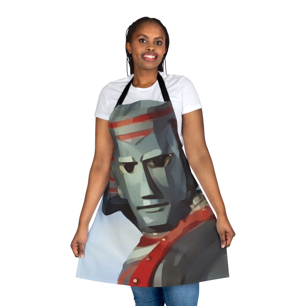 Retro-styled apron featuring a giant robot from Japanese science fiction