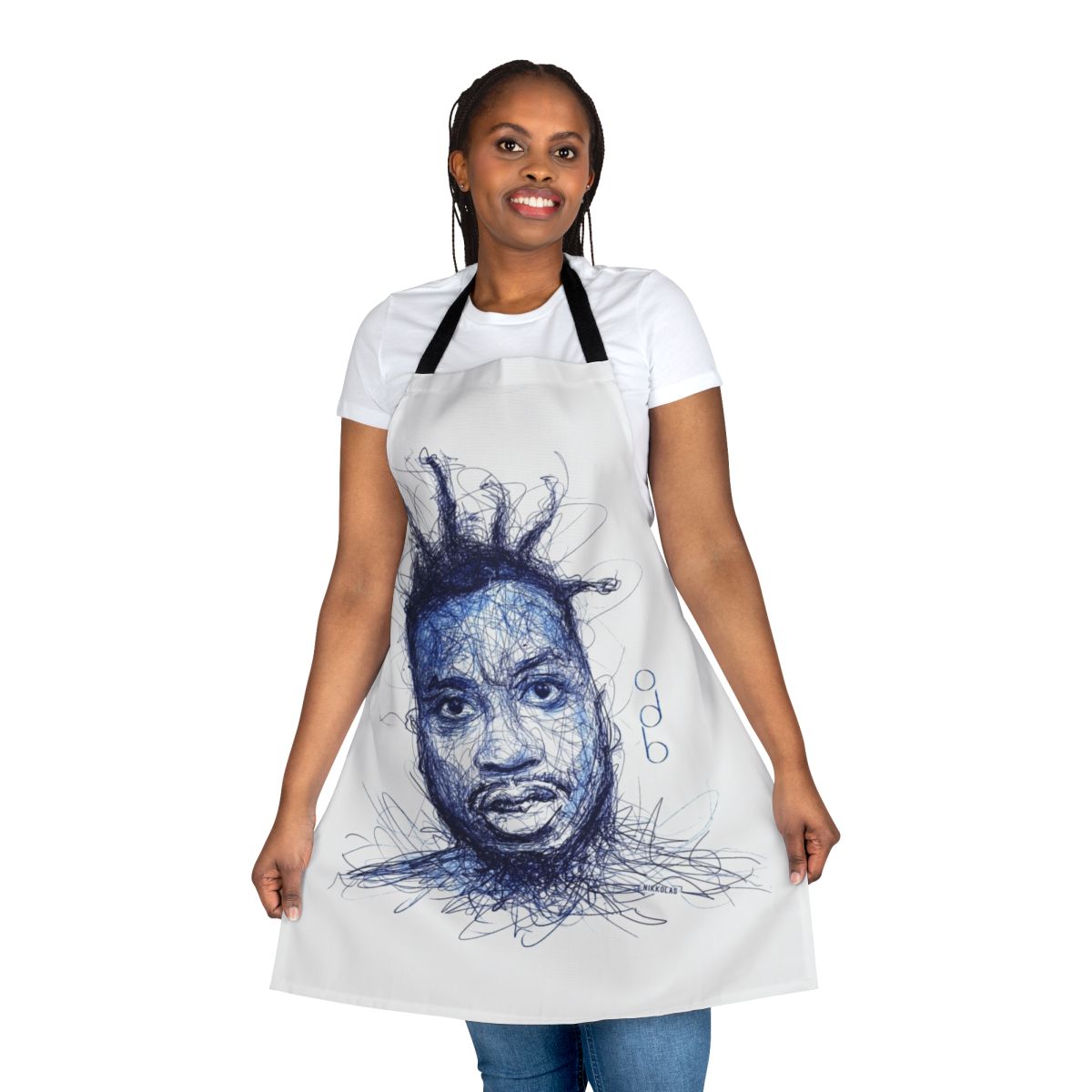 Retro-style apron featuring ODB and Wu-Tang Clan imagery