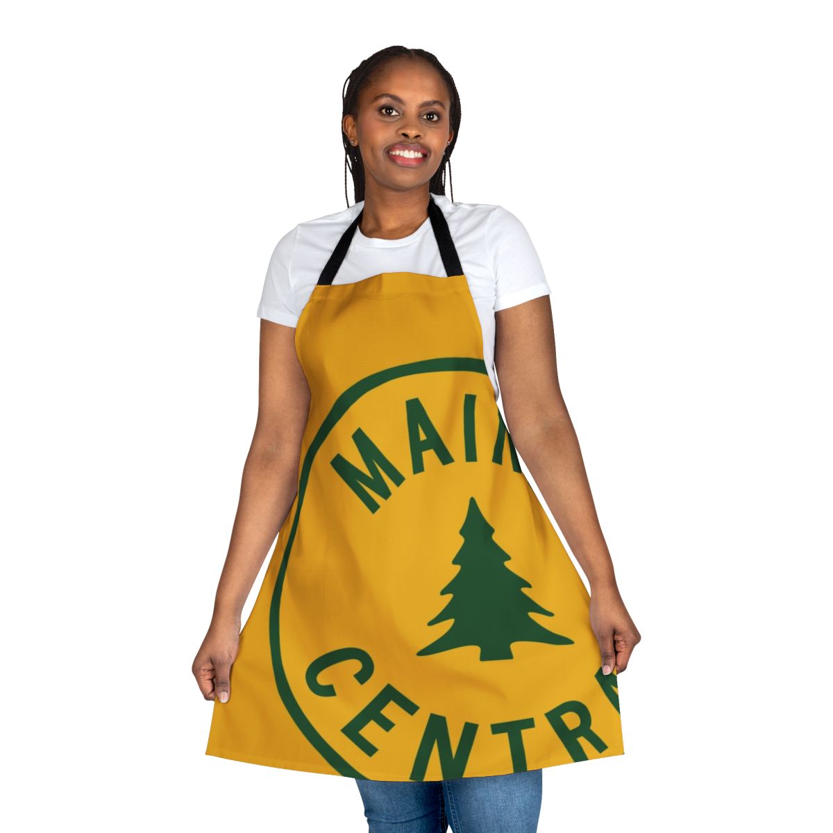 Retro-style apron featuring the Maine Central Railway logo and Pan Am colors and design