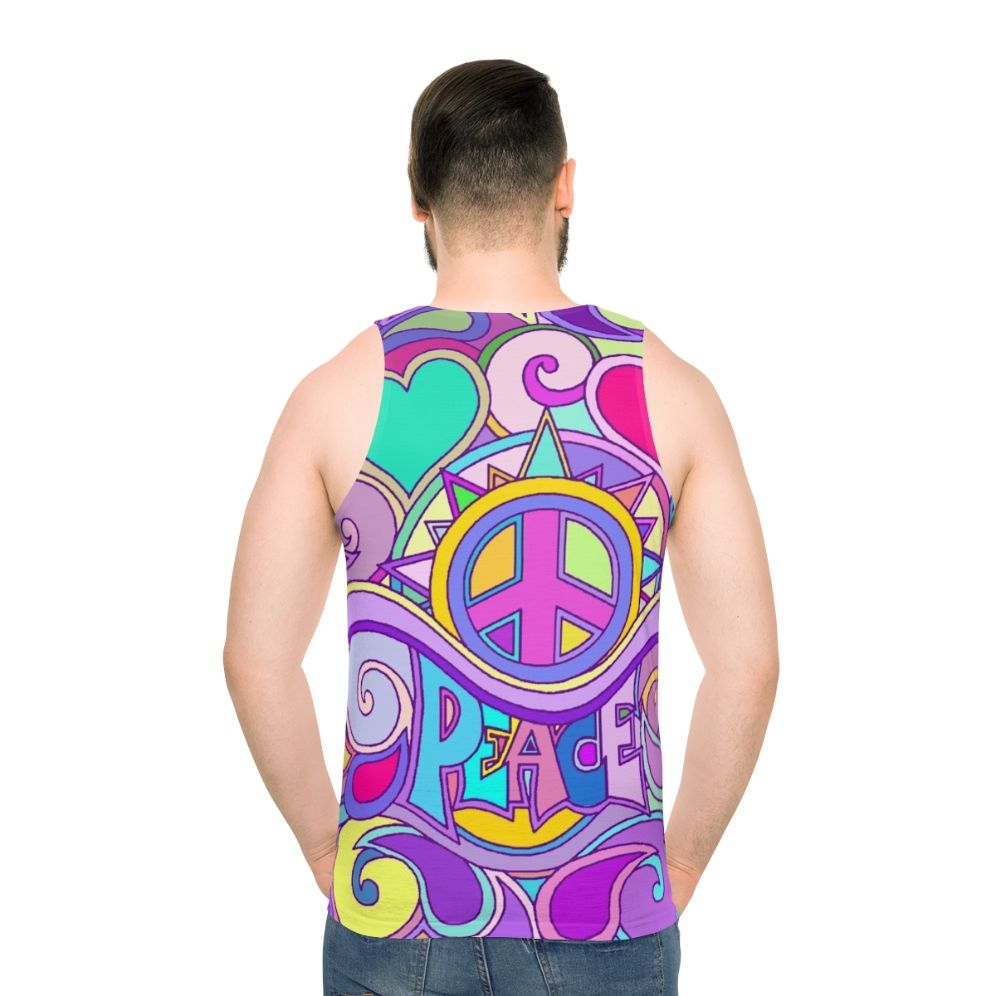 Retro psychedelic tie-dye unisex tank top