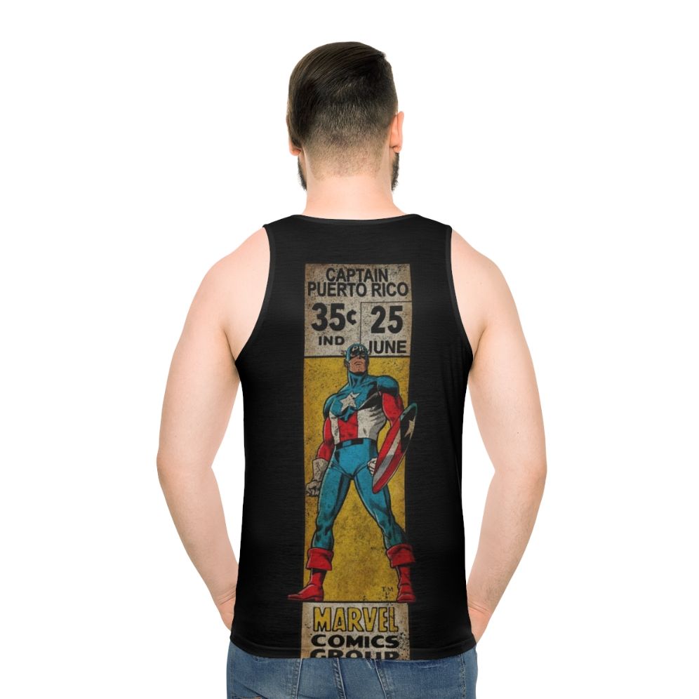 Retro Puerto Rican pride comic book hero tank top