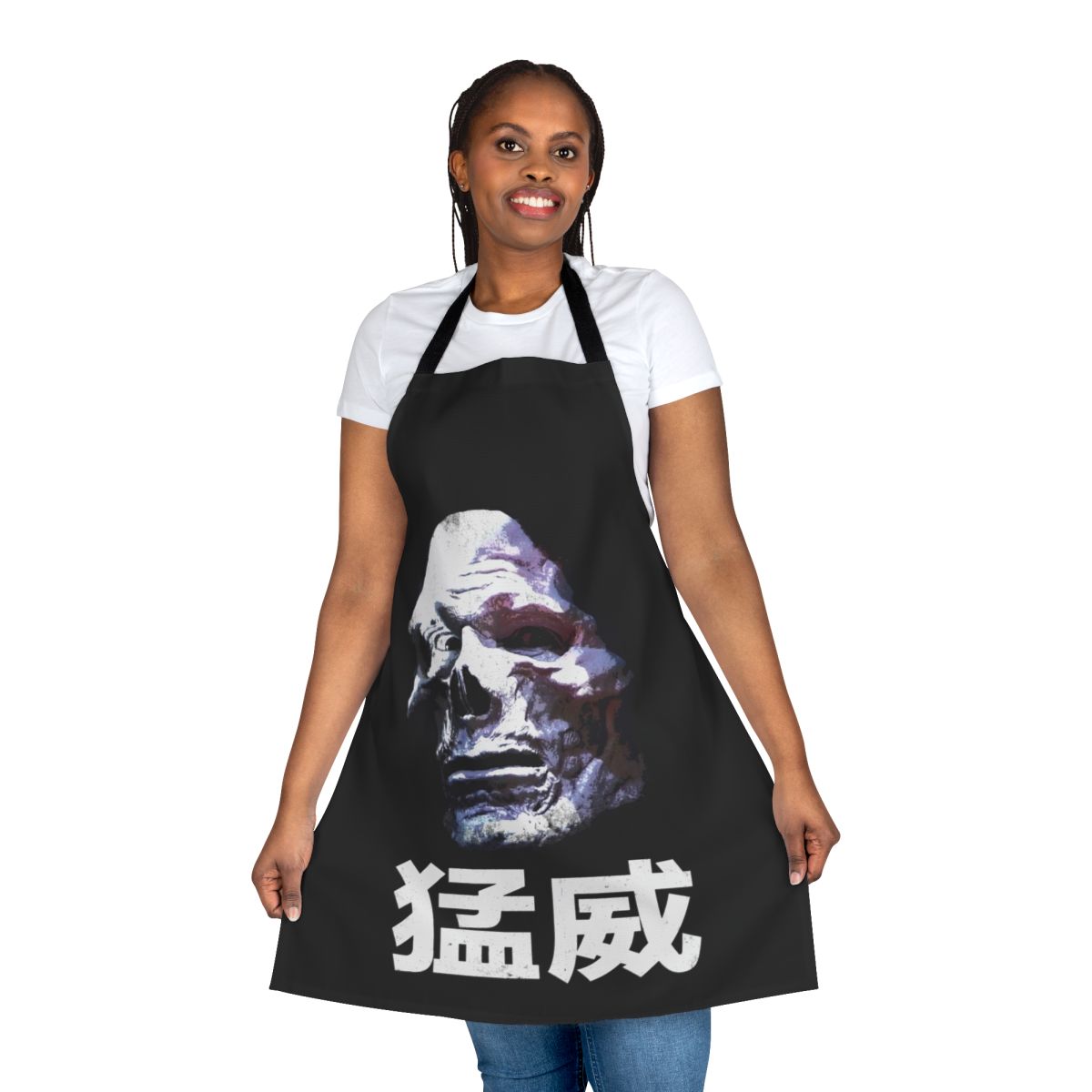 Skeletor Fury-inspired apron with bold 80s Masters of the Universe graphics