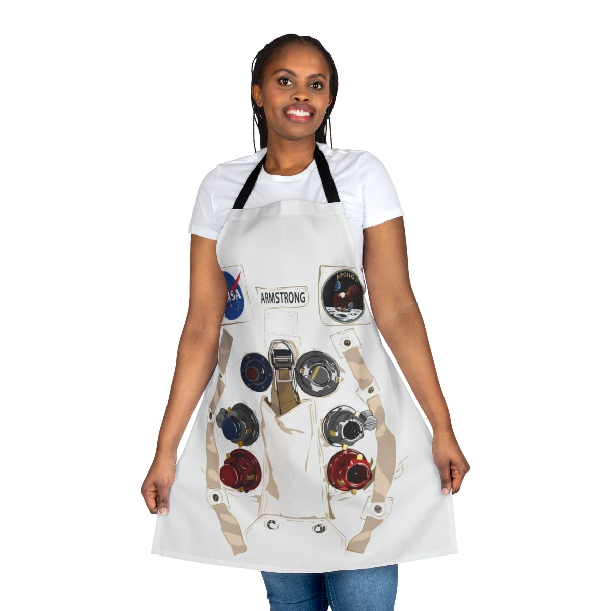 Retro Space Suit Astronaut Apron with Neil Armstrong Inspired Design