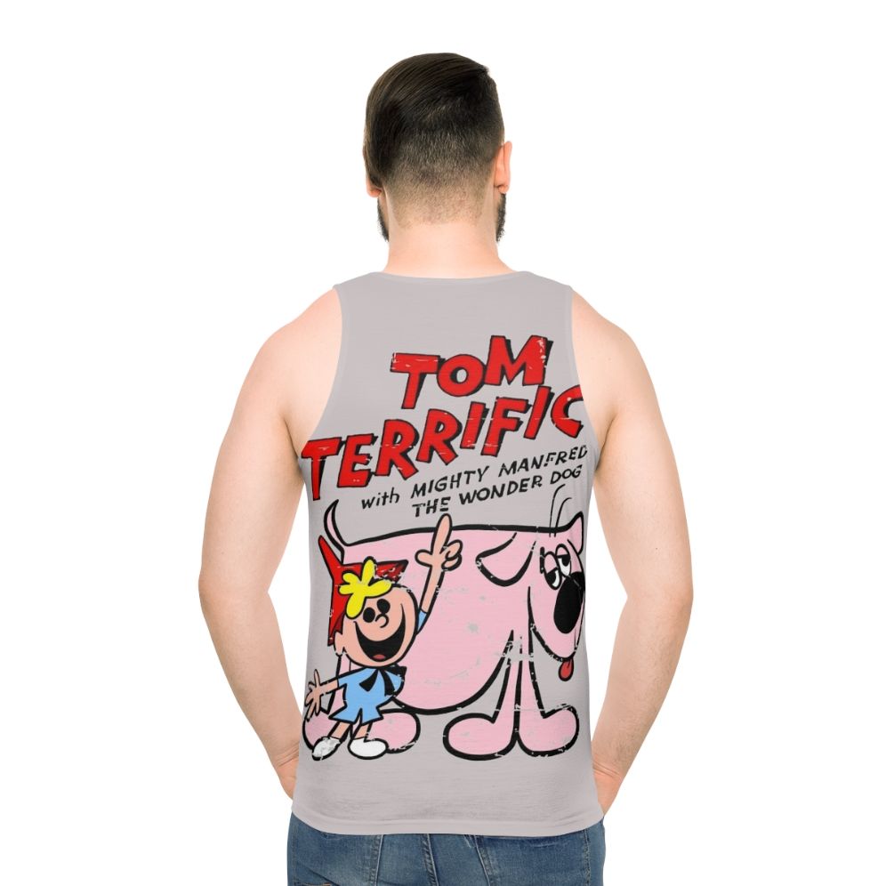 Retro unisex tank top featuring the cartoon character Tom Terrific