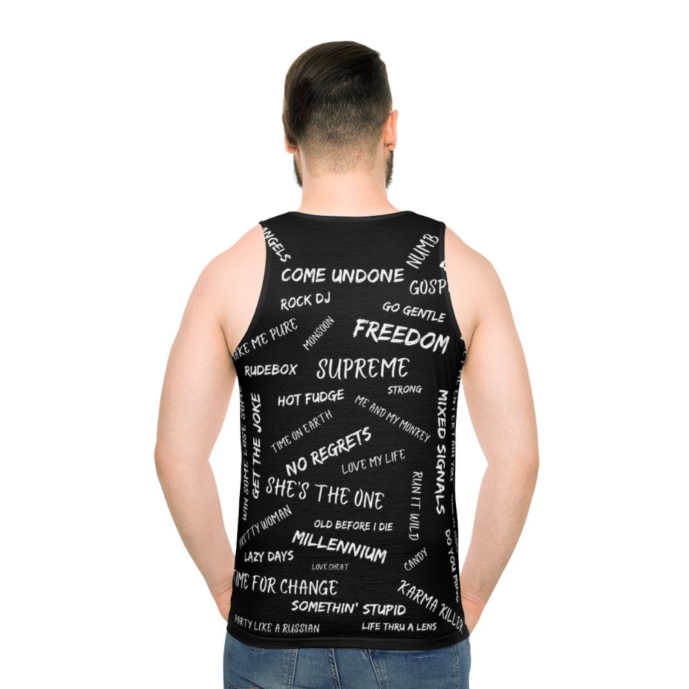 Robbie Williams and Take That Unisex Tank Top with Song Lyrics