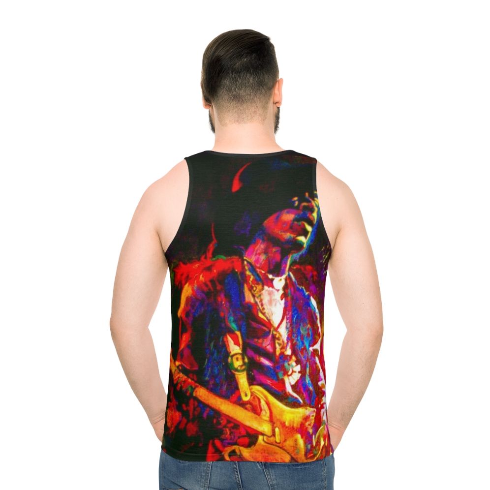 Unisex rock and roll tank top with electric guitar