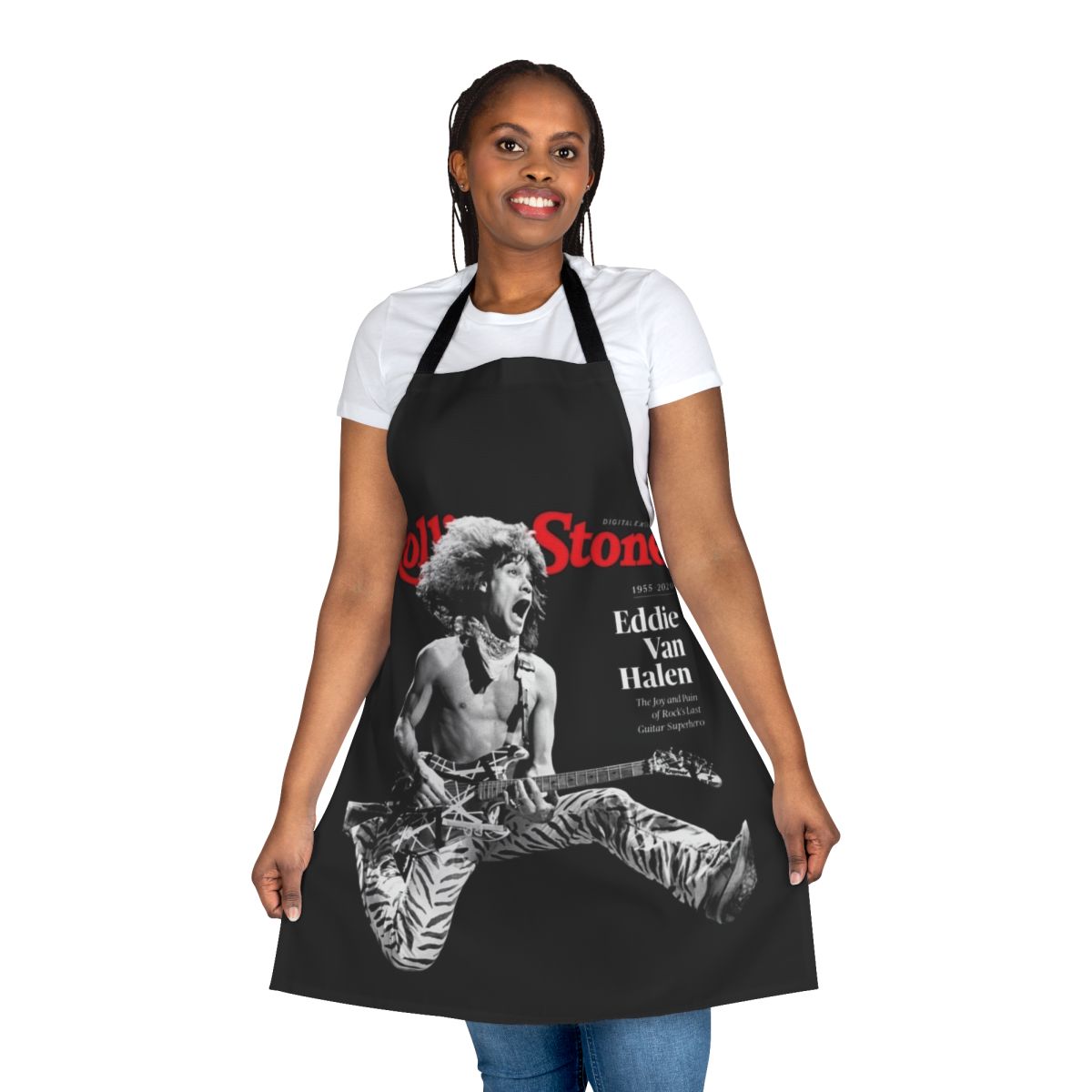 Fashionable rock-themed apron for music lovers and kitchen enthusiasts