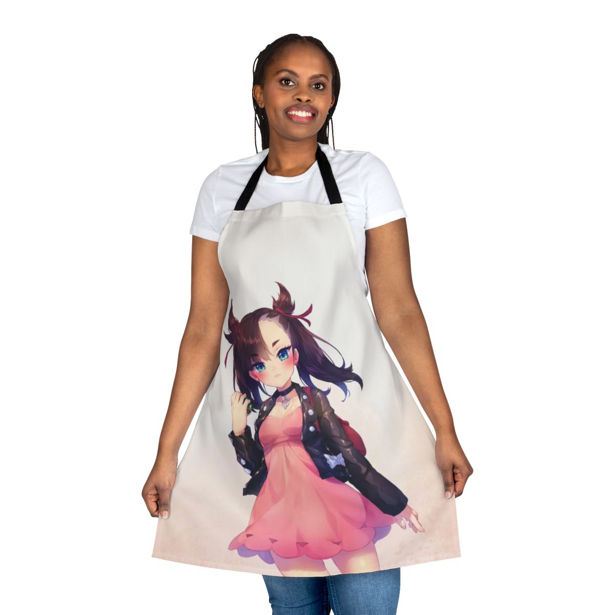Roxy-inspired apron featuring Pokemon characters and designs