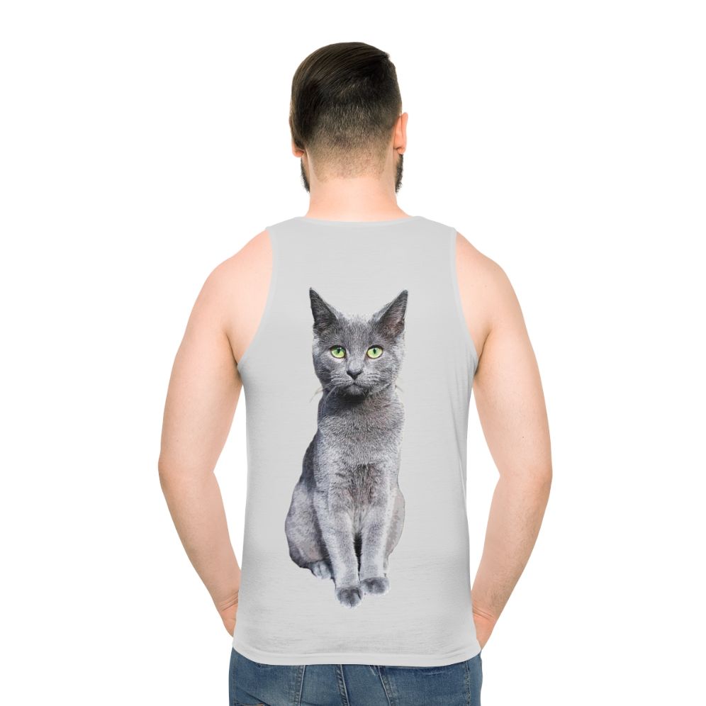 Russian Blue Cat Kitten on Unisex Tank Top