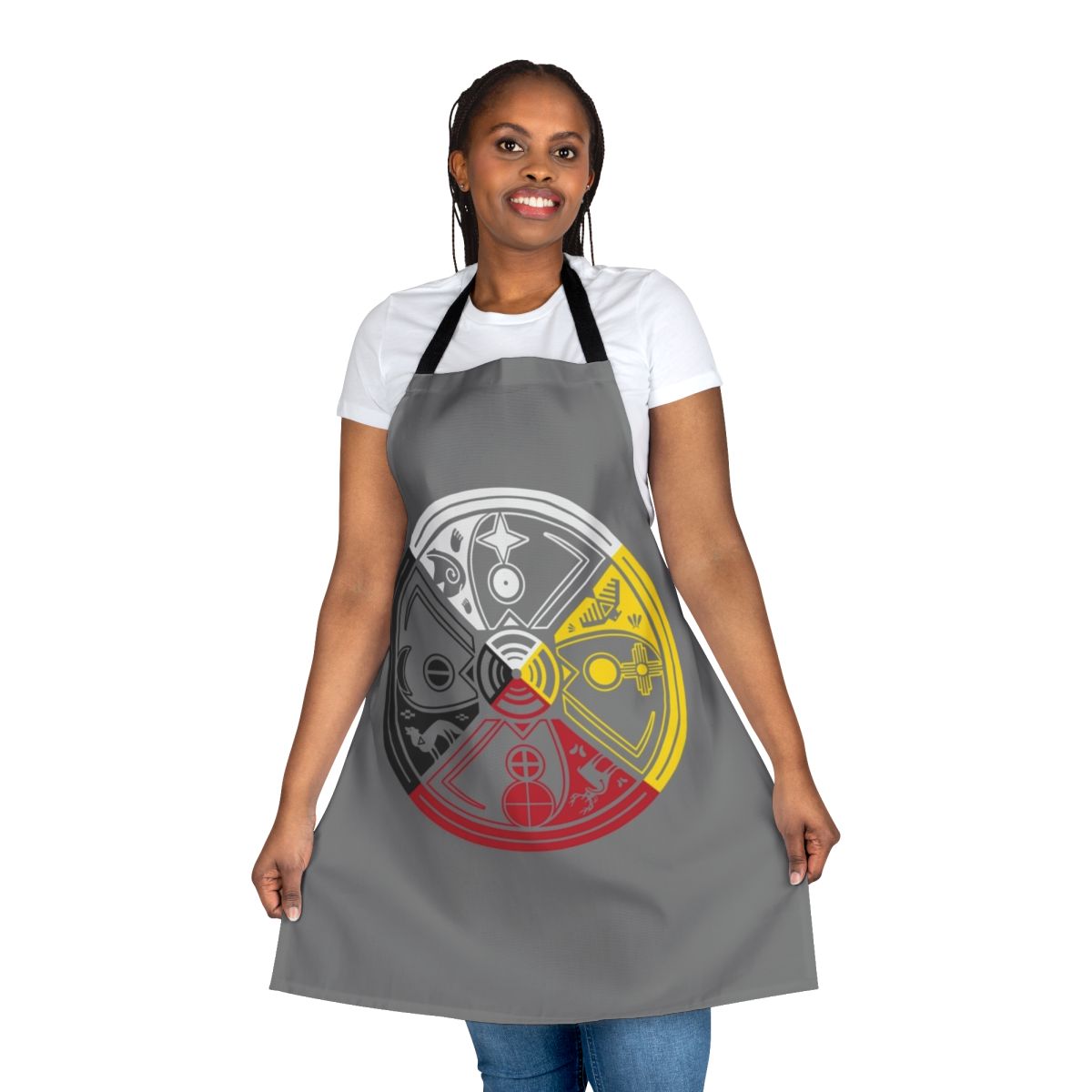 Sacred Hoop Medicine Wheel Apron with Native American Spiritual Symbols