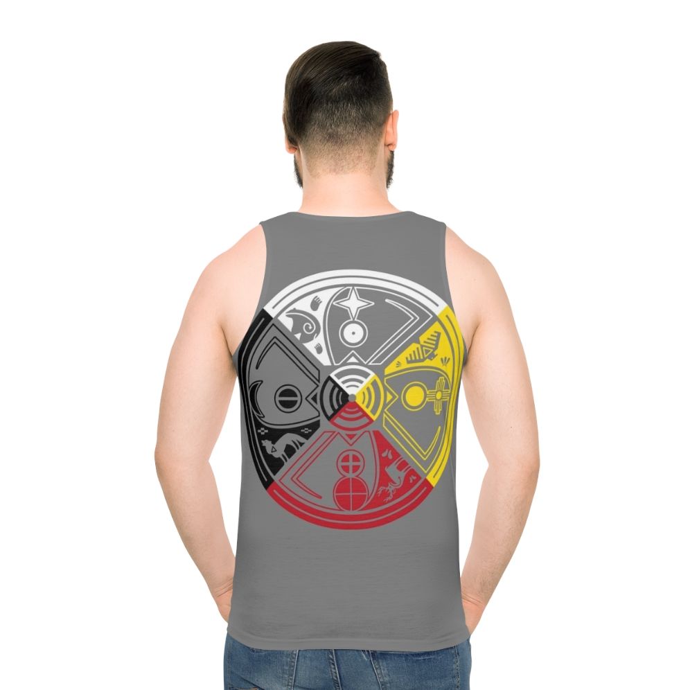 Sacred hoop medicine wheel unisex tank top with native american spiritual symbols