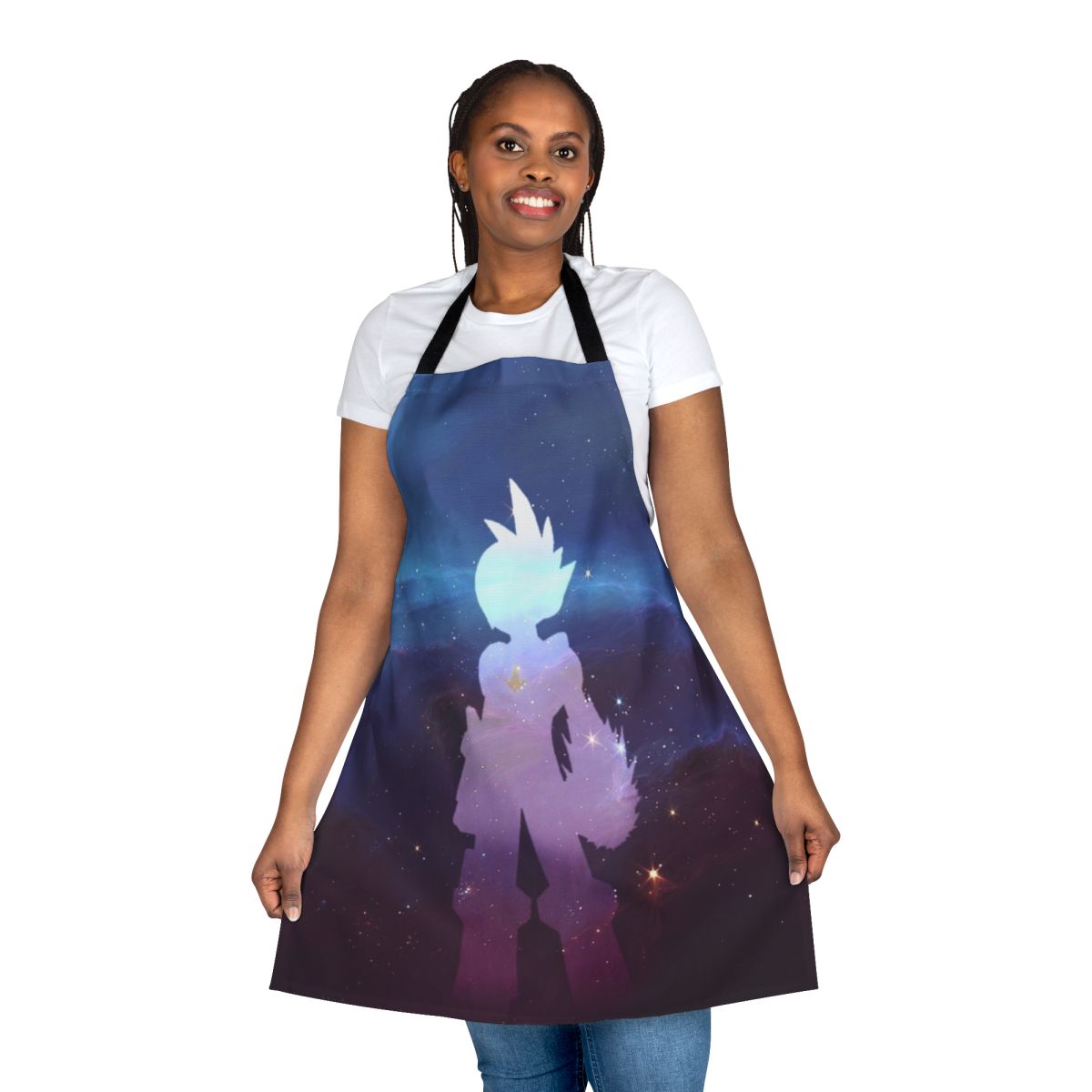 Sci-Fi Inspired Apron for Gamers with Megaman and Nebulosa Motifs