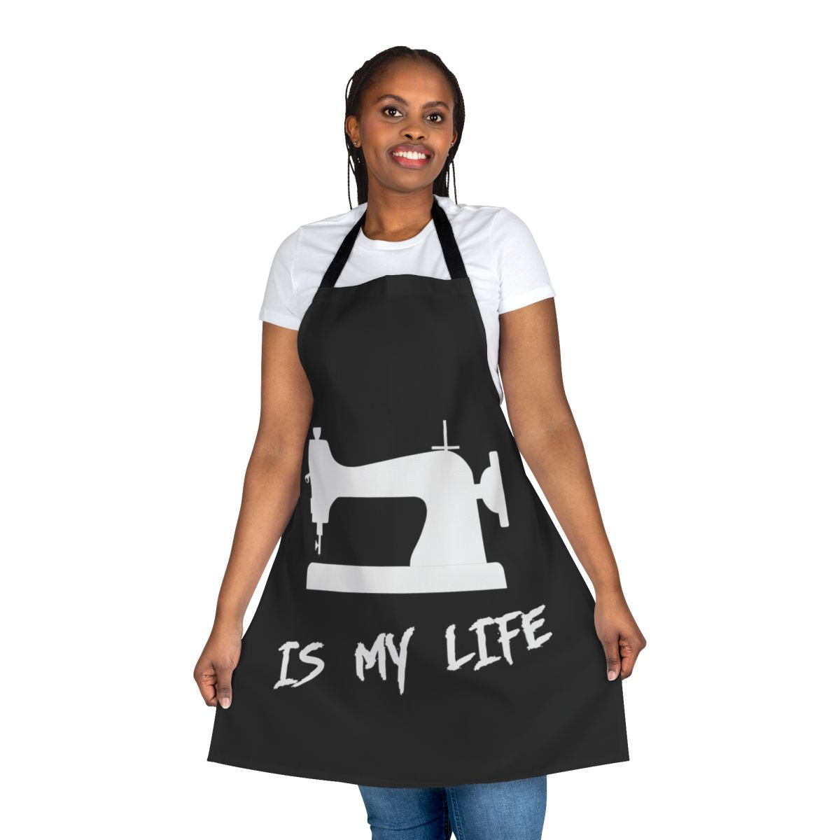 Sewing Apron with "Sewing is My Life" Text