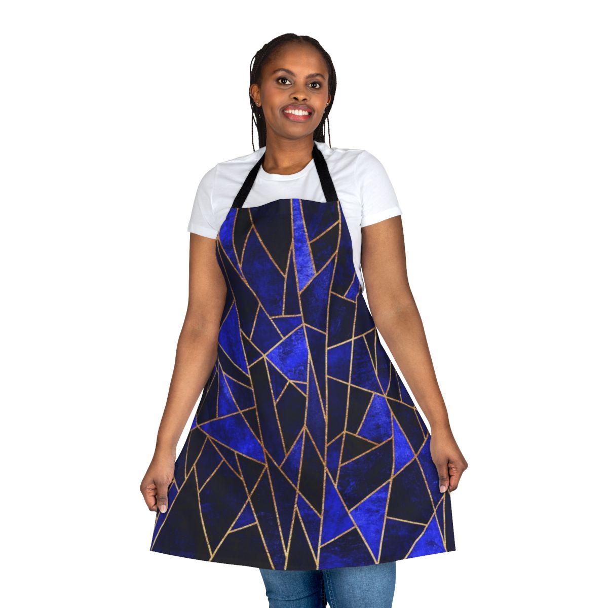 Shattered Sapphire Apron Design - Graphic Abstract Geometric Pattern