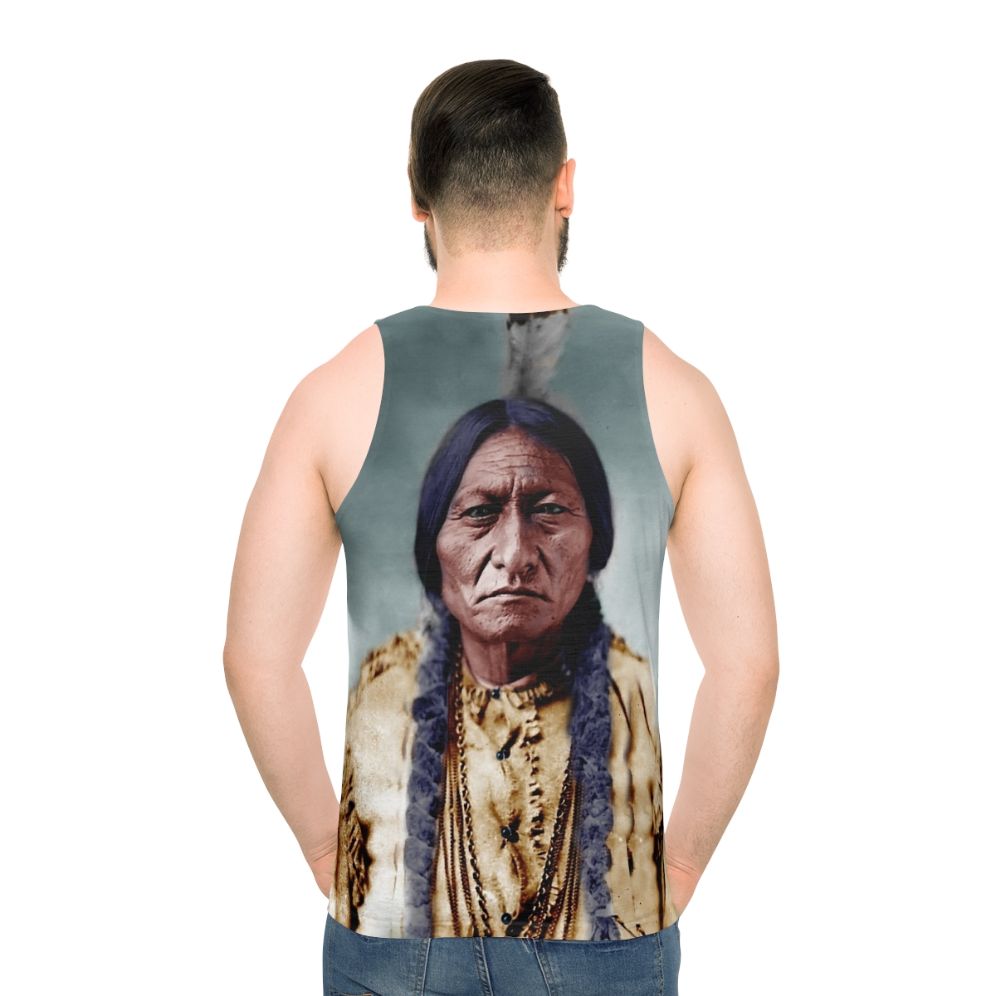 Sitting Bull Unisex Tank Top with Native American Tribal Designs
