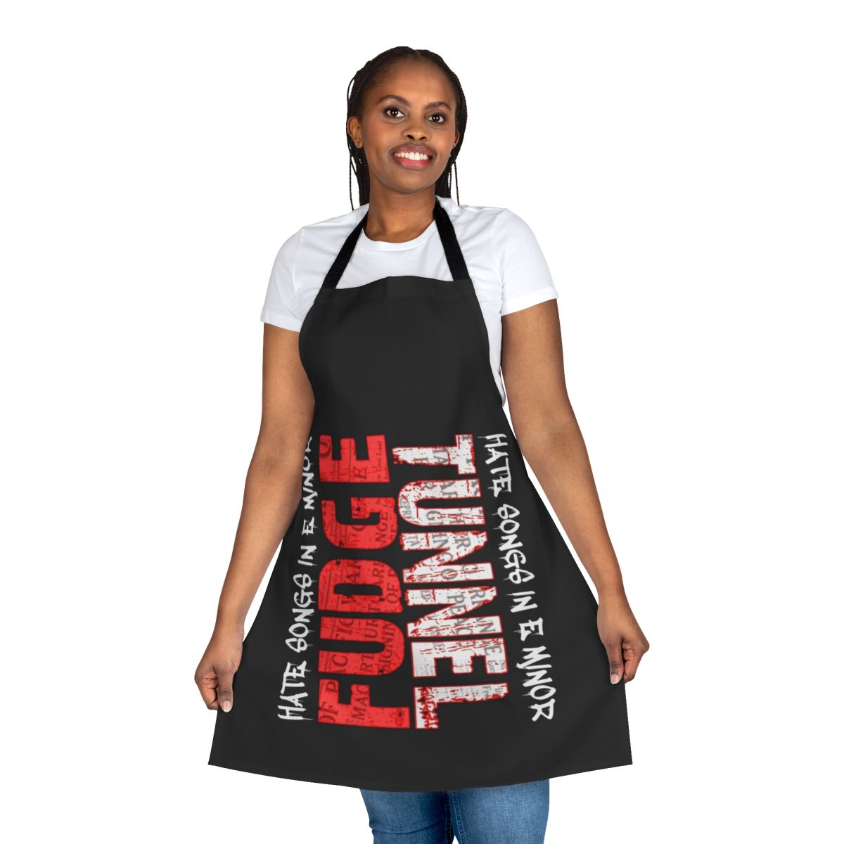 Sludge metal apron featuring Fudge Tunnel's "Hate Songs in E Minor"