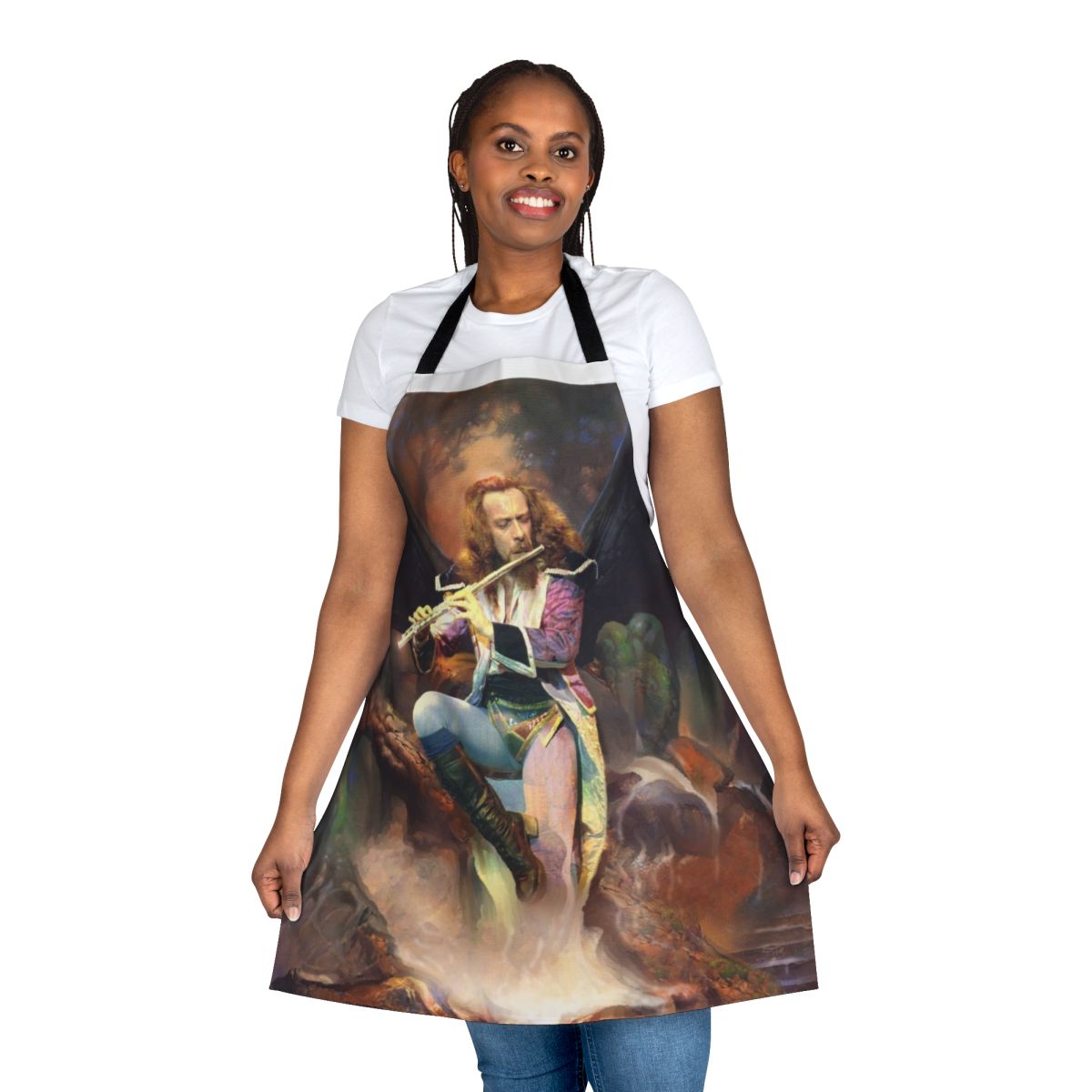 "Songs from the Wood" Jethro Tull inspired apron featuring woodland-themed design