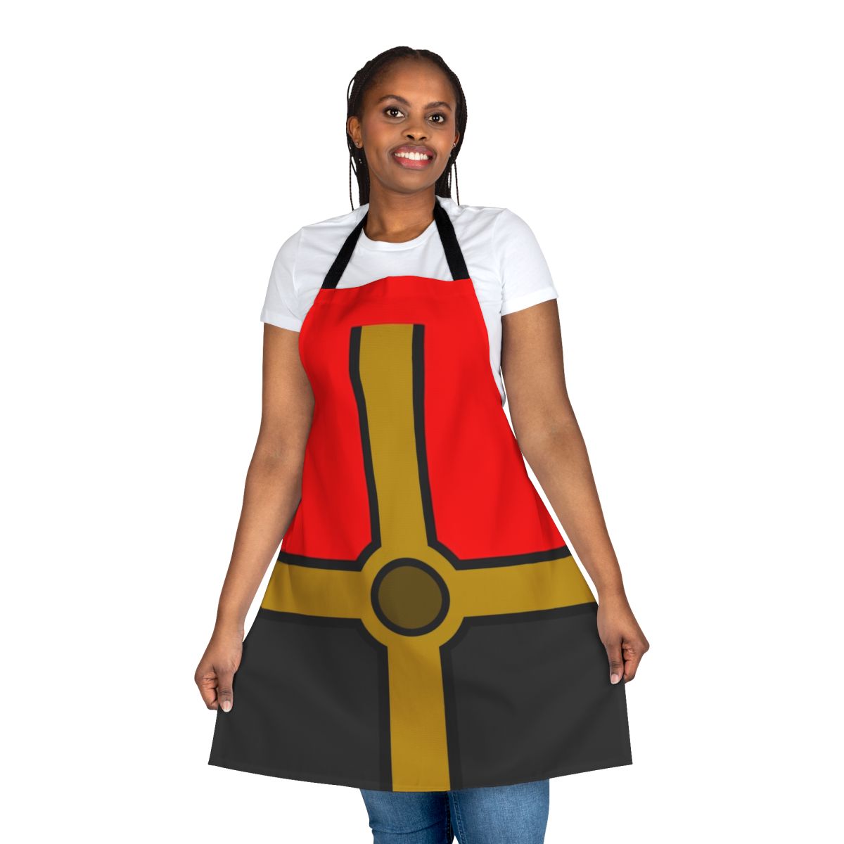 Sonic the Hedgehog inspired apron featuring Dr. Robotnik's iconic suit design
