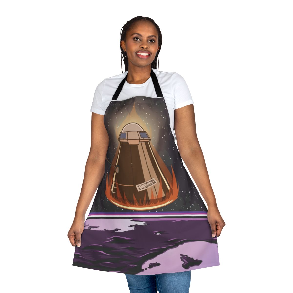 Apron featuring a space-themed design for Kerbal Space Program fans