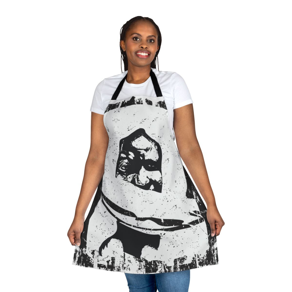 Apron with image of Sheikh Ahmadou Bamba, the spiritual leader of Mouridism in Senegal