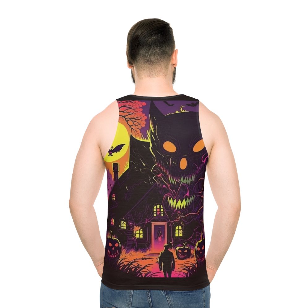 Unisex Halloween scene tank top