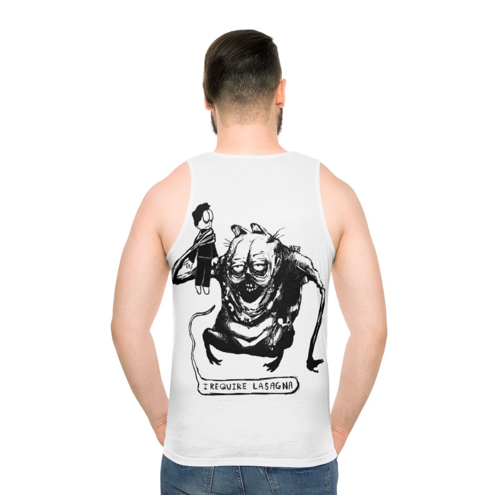 Spooky horror lasagna unisex tank top