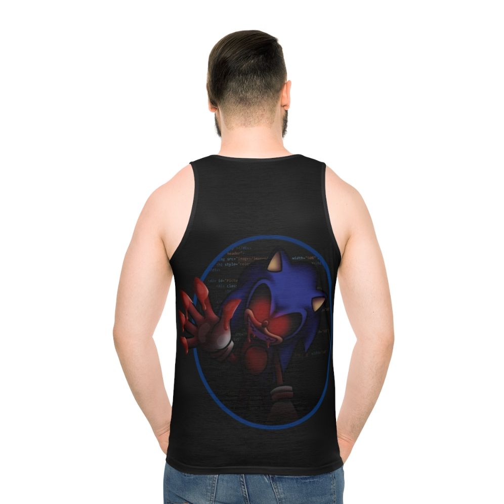 Spooky horror unisex tank top with video game character design