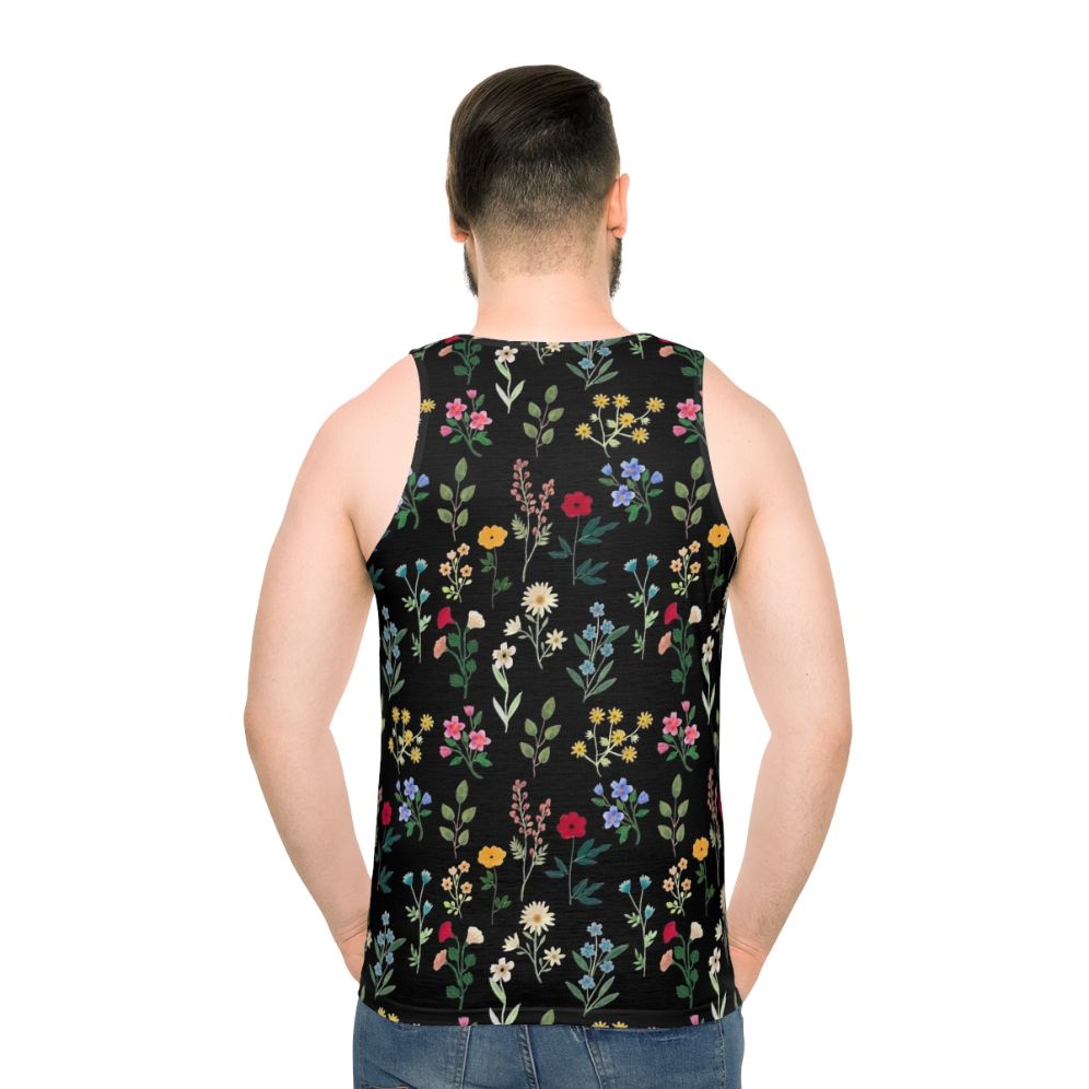 Spring Botanical Black Unisex Tank Top