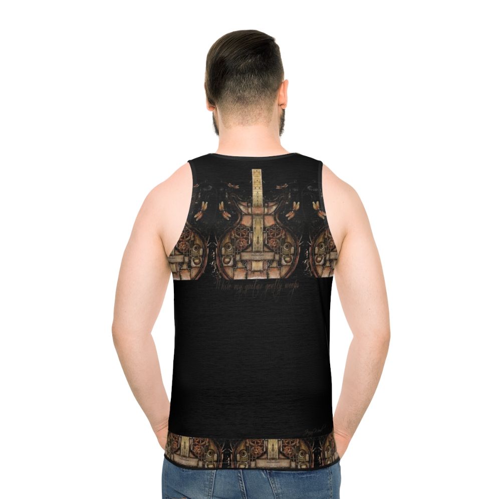 Steampunk guitar illustration on a unisex tank top