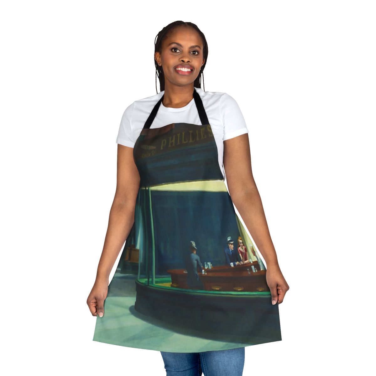Apron featuring the iconic Edward Hopper painting "Nighthawks"