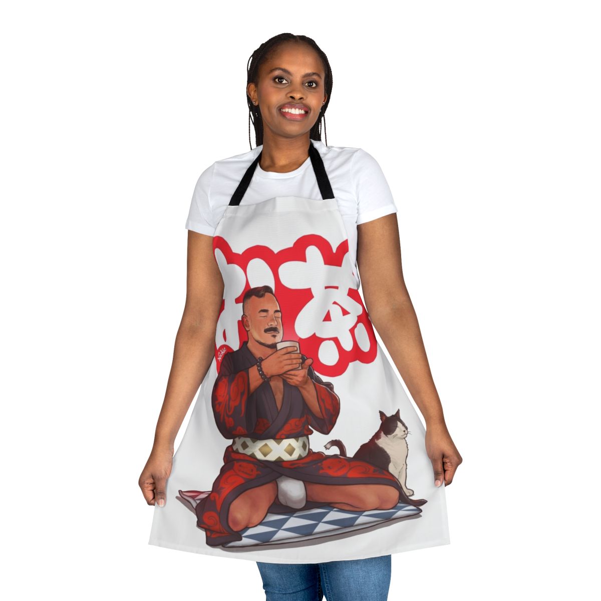 Brown eyes sfw apron with gay pride and LGBTQ art design