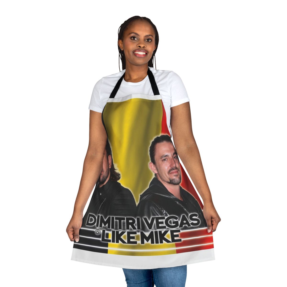 Dimitri Vegas & Like Mike inspired apron with festival, DJ, and music producer design