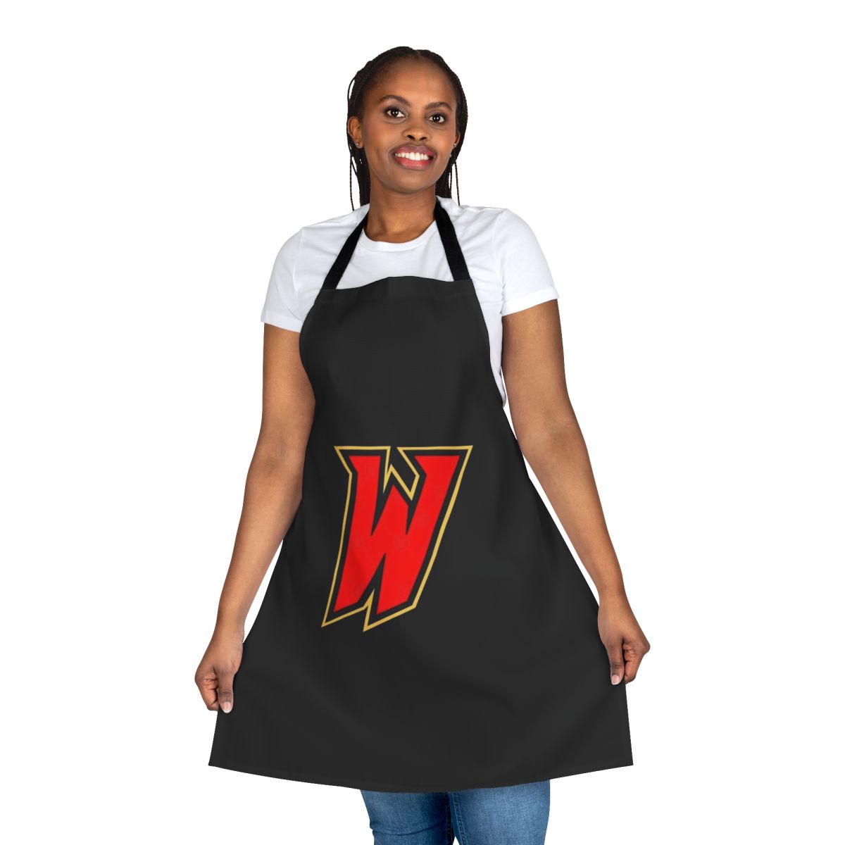 Apron featuring a bold, comic-inspired design of the character Guy Gardner